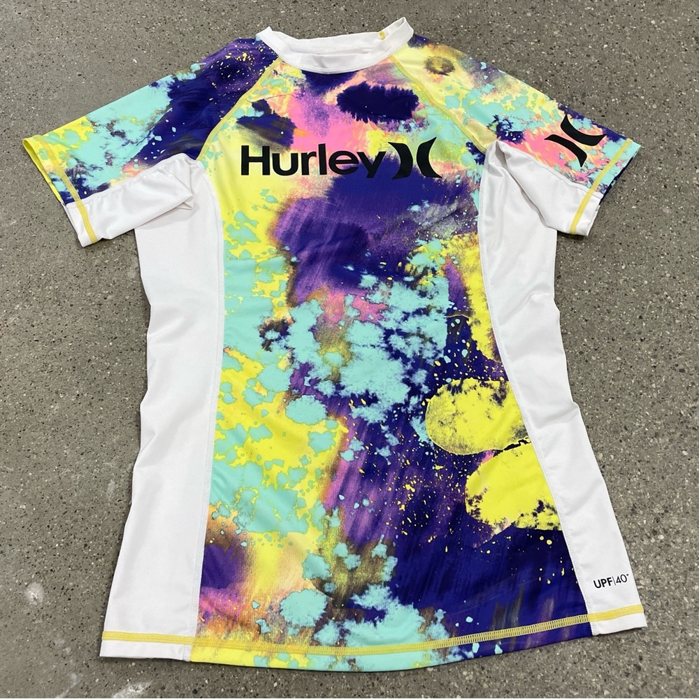 Hurley Graphic Tie Dye Women's Large UPF 40 Top - Picture 2 of 9
